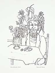 #1019 ~ Bates - Untitled - Man at Table [Sketchbook 1958]