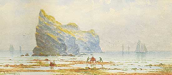 #1069 ~ Crockett - Gathering Kelp, Perce Rock, 1879