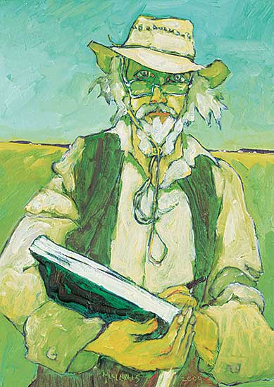 #467 ~ McInnis - Untitled - Self Portrait with Sketch Book and Hat