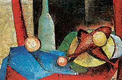 #224 ~ Ohe - Untitled - Still Life with Fish, Bottle and Kumquat