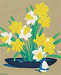 #416 ~ Casson - Daffodils with Delph Figure