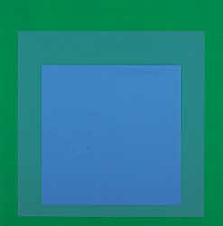 #101 ~ Albers - Untitled - Blue Square on Greens