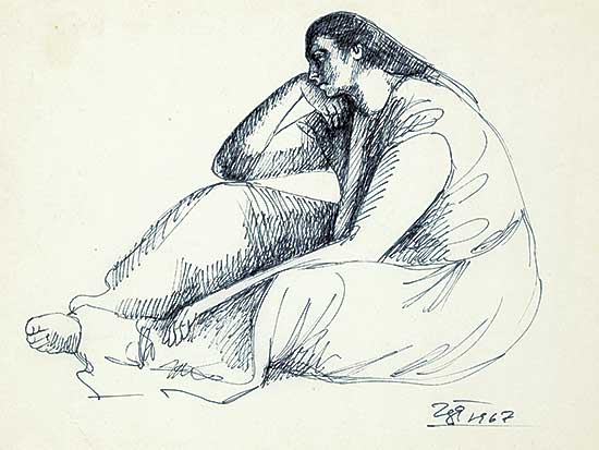 #312 ~ Zuniga - Untitled - Pensive Woman
