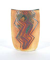 #74 ~ Lindoe - Untitled - Geometric Zig Zag Vase