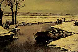 #1052 ~ Brookman - Untitled - Boat in the Snow