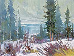 #1105 ~ de Grandmaison - December Snowfall, Lake... B.C.