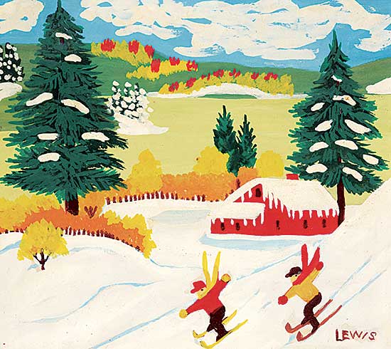 #45 ~ Lewis - Untitled - Two Skiers