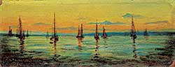 #1004 ~ Antoinette - Untitled - Boats in the Harbour at Dusk