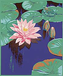 #1042 ~ Casson - Untitled - Waterlily and Frog