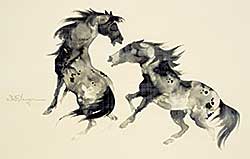 #1259 ~ Plangg - Untitled - Two Horses