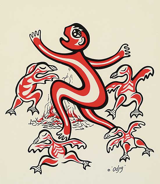 #51 ~ Odjig - Nanabush and the Dancing Ducks [Red]