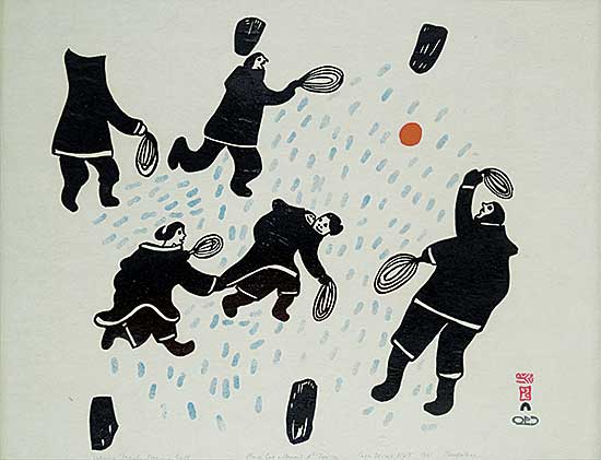 #190 ~ Pootoogook - Eskimo Family Playing Ball  #25/50