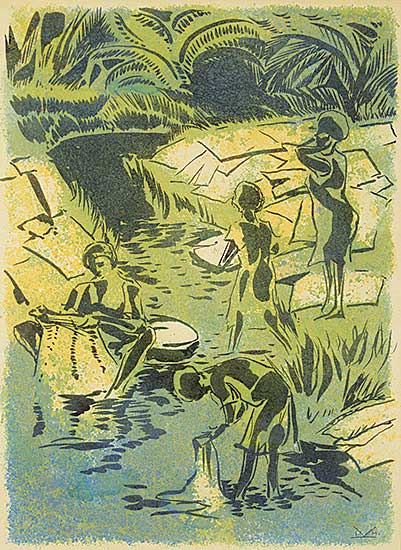 #1162 ~ Kerr - Woman Washing in a Stream No. 1