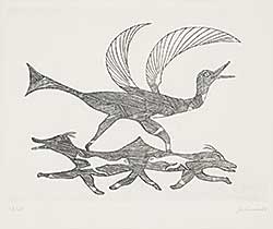 #1025 ~ Ashevak - Untitled - Bird and Animals  #13/50