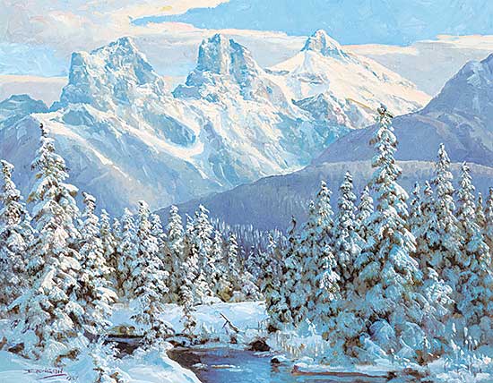 #425 ~ Crockford - The Three Sisters Mt. Winter, Near Canmore, Alberta