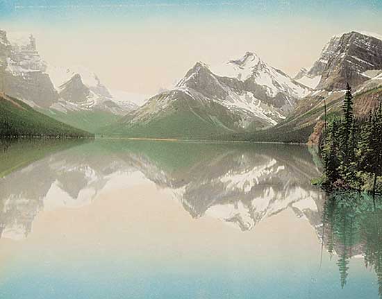 #2378 ~ Taylor - Maligne Lake Perfect Reflections, Jasper Park