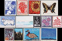 #2237 ~ Marsh - LOT OF TWELVE CARDS, PRINTS AND WATERCOLOURS