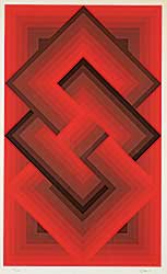 #2266 ~ Peleu - Untitled - Red Shapes  #77/100