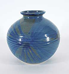 #2357 ~ Lo Pinto - Untitled - Blue and Green Stroke Pot