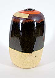 #235 ~ Lindoe - Untitled - Tall Vase with Orange Top