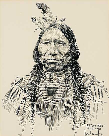 #1048 ~ Brown - American Horse - Sioux Chief