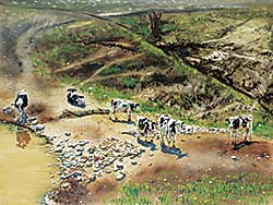 #782 ~ Olson - Six Cows in a Valley Near Cochrane