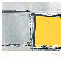 #440 ~ Knudsen - Untitled - Silver and Yellow Abstract  #2/60
