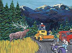#2257 ~ Newhouse - All the Cars and An Elk