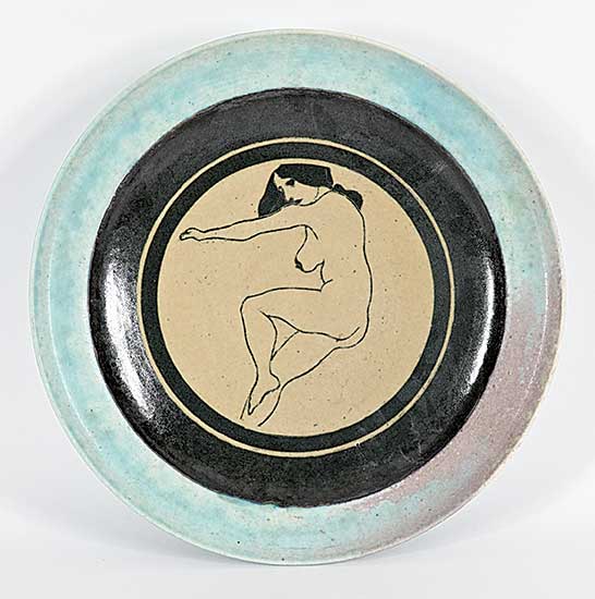 #2245 ~ Diakow - Untitled - Plate with Resting Woman Design