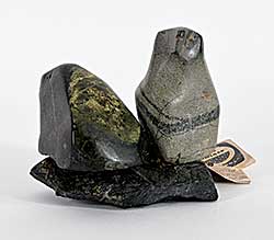 #2045 ~ Kovianituk - Untitled - Bird and Seal on Rock