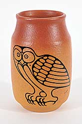 #2210 ~ Blue Mtn. Pottery - Untitled - Owl Vase [Abraham Apakark Anghik Series]