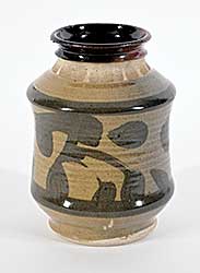 #2288 ~ Drohan - Untitled - Caligraphic Olive Vase