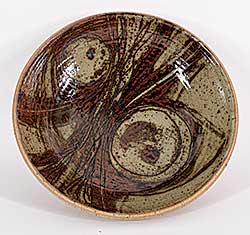 #2340 ~ Porter - Untitled - Olive and Brown Bowl with Abstract Design