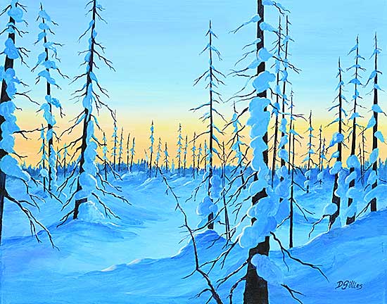 #1107 ~ Gillies - Untitled - Winter Forest Sunset