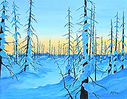 #1107 ~ Gillies - Untitled - Winter Forest Sunset