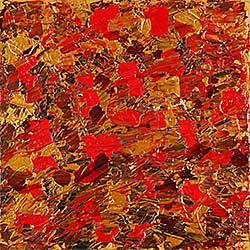 #1256 ~ Ponsford - Untitled - Red and Gold Abstract
