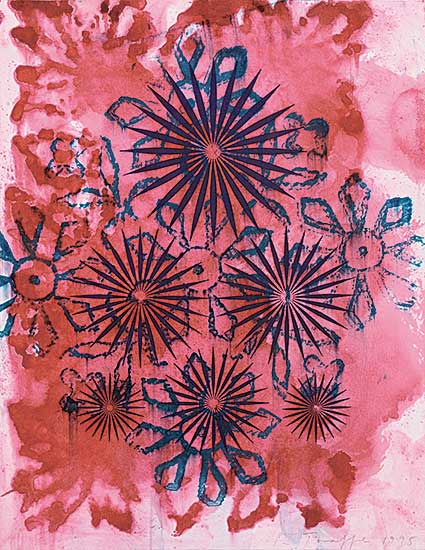 #252 ~ Taaffe - Untitled - Red and Blue Flowers