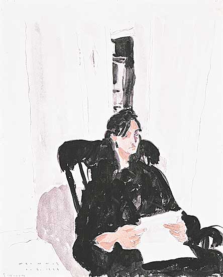 #442 ~ McInnis - Untitled - Lady in Black Reading