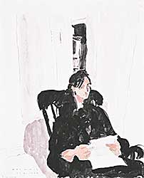 #442 ~ McInnis - Untitled - Lady in Black Reading