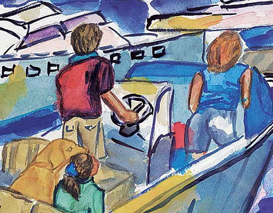 #2046 ~ Bacot - Untitled - Family Boating